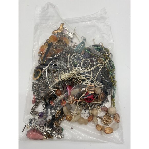 Mixed Jewelry Craft Lot 2.39 Lbs Assorted Beads Repurpose Jewelry - Picture 1 of 3
